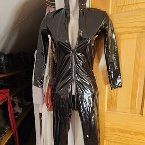 Black PU and Polyester Garment